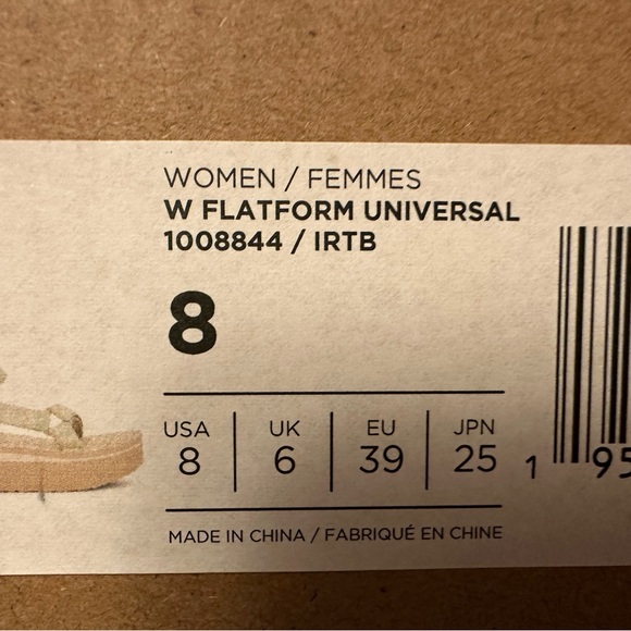Women’s Teva flatform universal platform sandal tan & mint green NEW never worn - Picture 5 of 5